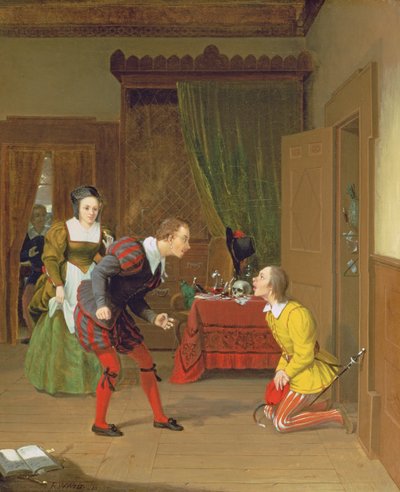Caius博士，《简朴与迅速》，1830年，温莎风流妻的场景 作者 罗伯特·沃尔特·威尔