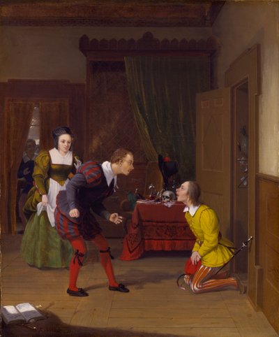 温莎的快乐妻子》：凯厄斯博士，简单和快活夫人，1830年。 作者 罗伯特·沃尔特·威尔
