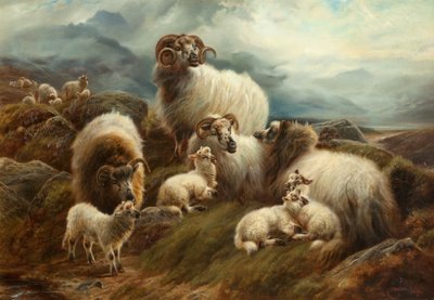 绵羊在风景，1894年 作者 Robert Watson