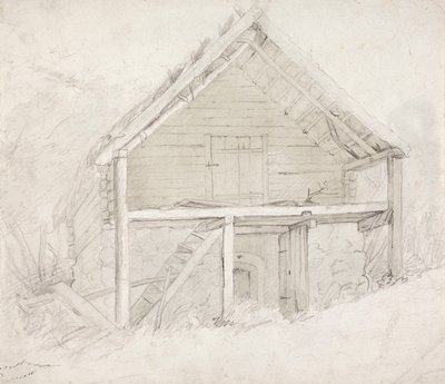茅草屋顶和石板地面的宿舍楼尽头 作者 罗伯特·威廉·埃克曼