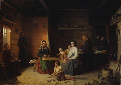 1868年在农民农舍里演奏坎特勒（Kantele）。 作者 罗伯特·威廉·埃克曼