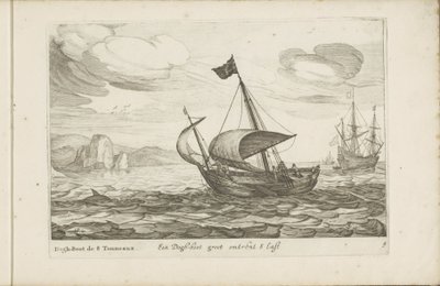 狗靴的狗 Een Dogh-boot groot about 8 Last / Dogh-Boot de 8 Tonneaux（对象上的标题） 不同的船只不停靠在统一省份/主要用于该地区内水的各种荷兰船只的图标 作者 罗伯特·德·鲍杜斯（可能）