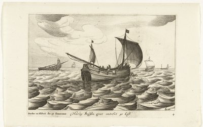 鲱鱼
Haring Buyssen groot omtrent 40 Last / Buche ou Flibot de 40 Tonneaux（物上标题）
荷兰船型，1627 年（系列标题）
Diverse Navires Don ton se sert dans les Provinces Unies / Icones Variarum Navium Hollandicarum quarum usus 作者 罗伯特·德·鲍杜斯（可能）