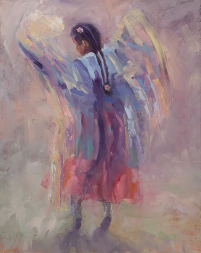 天使会飞》，2015 年（布面油画） 作者 罗伯塔·默里