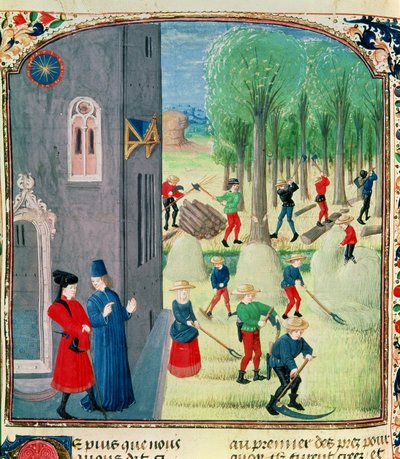 Lat 1173 Haymaking and Woodcutting女士，来自Charles d&39;Angouleme时间，1480年 作者 罗宾特·德斯塔德