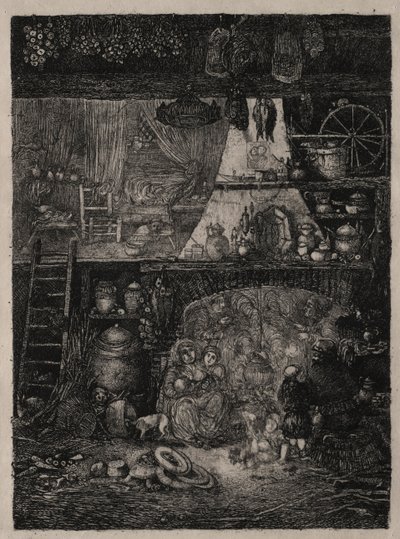 1858年，在上加隆省的农民内政部。 作者 罗道夫·布雷斯丁