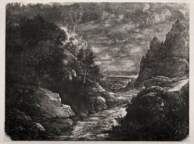 山间溪流，1871年。 作者 罗道夫·布雷斯丁
