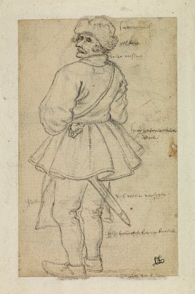 从背面看男人（反面） 作者 Roelandt Jacobsz 和Bruegel Pieter the Elder Savery