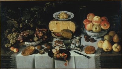 有奶酪和水果的静物，1625年。 作者 罗洛夫·科茨（Roelof Koets）
