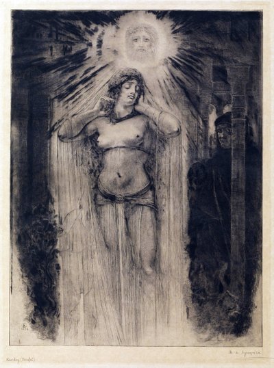 象征主义：《昆德拉》（Kundry），罗格里奥-德（Egusquiza y Barrena）（1845-1915）。 作者 Rogelio Egusquiza
