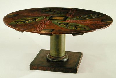 圆桌，约1913-14年（手绘木板） 作者 罗杰·艾略特·弗莱