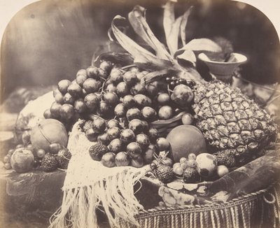 静物与水果》，1860年。 作者 罗杰芬顿