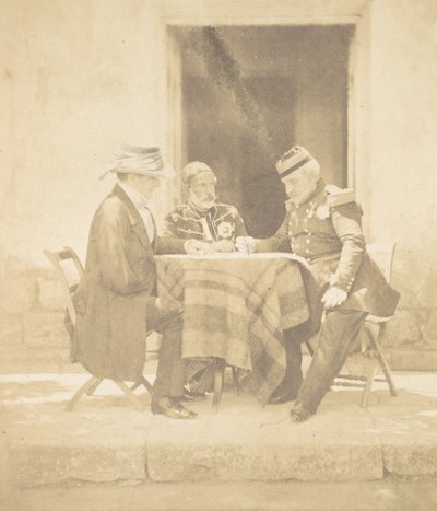 攻占马麦伦的早晨的战争委员会。拉格朗勋爵，奥马尔-帕夏，M.，1855。 作者 Roger Fenton