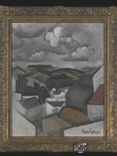有村庄的山水，梅兰外的群山（布面油画） 作者 罗杰·德·拉弗雷斯奈