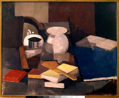 Still Life with Books and Cards Painting by Roger de La Fresnaye (1885-1925) 1913 Sun. 0,6x0,73 m Paris, musee national d