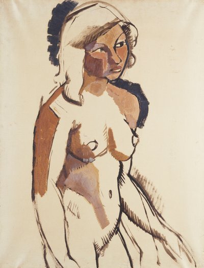意大利女孩，四分之三长，向右看；意大利，从向右看的四分之三，c.1910-11 作者 罗杰·德·拉弗雷斯奈