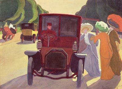 与Acacias的道路，1908年（纸上水粉） 作者 罗杰·德·拉弗雷斯奈