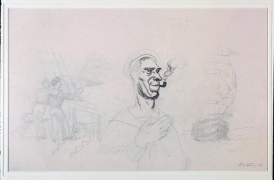 水手（素描，20世纪 作者 罗杰·德·拉弗雷斯奈
