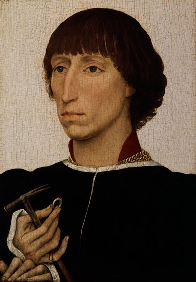 弗朗切斯科·埃斯特（Francesco d&39;Este），约1460年（木头上的油） 作者 罗吉尔·范·德·韦登
