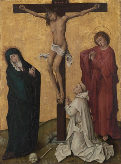 与一位笛卡尔修士被钉十字架，c。 1460。 作者 Rogier van der Weyden