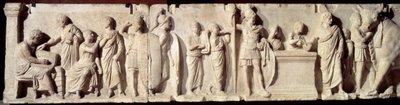 古罗马：被称为 Domitius Ahenobarbus 的救济，人口普查的插曲：公民登记和祭祀火星神。 约公元前 100 年。 太阳 2 米。 巴黎，卢浮宫博物馆 作者 小说