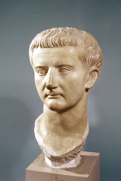 皇帝提比略的头（公元前42年 - 公元37年）（大理石） 作者 Roman