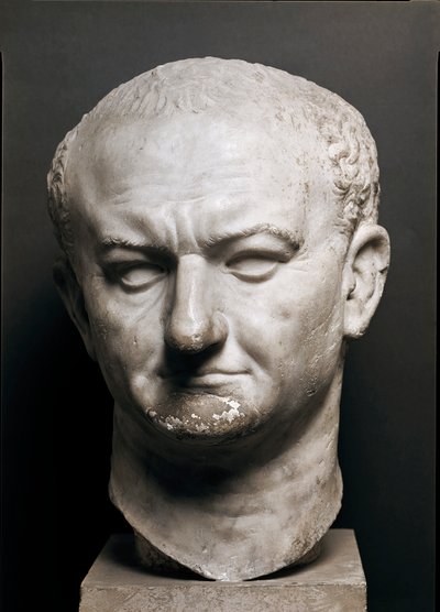 罗马皇帝维斯帕西亚诺 (Vespasianus 或 Vespasiano, 9-79 ap. JC) 的头像 - 大理石雕塑，高 40 厘米 - 罗马，Museo Nazionale Romano - 皇帝瓦斯帕西安 (Titus Flavius Vespasianus) 的头像 (9-79) - 大理石雕塑 ( H. 40 cm) - 罗马，国家博物馆 作者 小说
