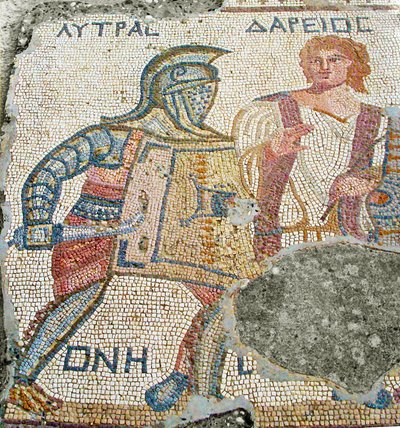 Lytras与他的对手被Darios，角斗士之家，Kourion，塞浦路斯（马赛克）分开 作者 小说