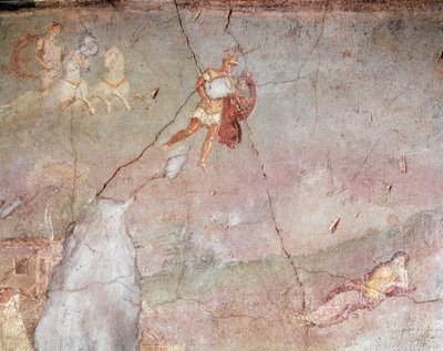火星发现瑞亚·西尔维娅睡着了并引诱她（壁画 作者 Roman