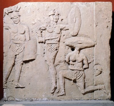 博洛尼亚Due Madonne地区描绘角斗场的浮雕，罗马文明 作者 小说