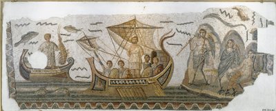 Roman antiquite: “” Ulysses on his boat resists the song of the Sirens”” (Odyssee d