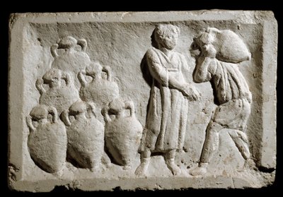 Roman art: “” loading and stowage of wine jugs””” Relief. 2nd century AD. Rome, Museum of Roman Civilization 作者 小说