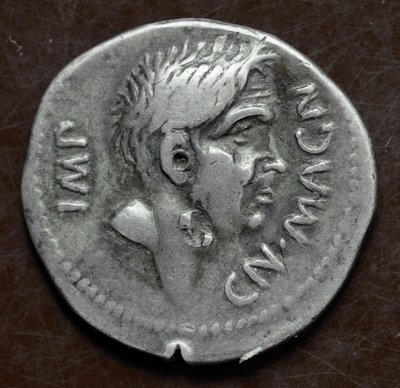 印有庞培大帝 (Gneo Pompeo Magno 或 Gnaeus Pompeius Magnus) 肖像的银币 作者 小说