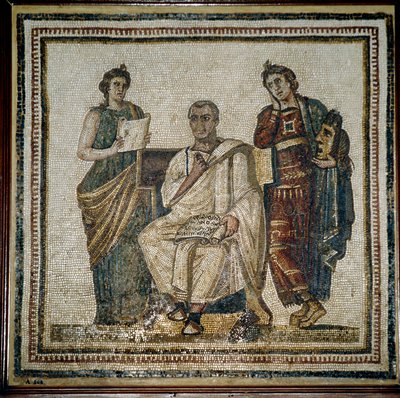 Virgil (Virgilio) and two muses (Clio and Melpomene) - beginning 3rd century 作者 小说