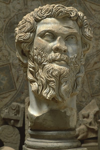 Septimus Severus（145-211）的胸围，高帝国时期（公元前27年 - 公元395年）（大理石） 作者 Roman Imperial Period