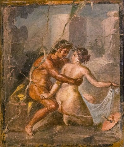 Satyr and Nymph, 1st H. 1st cen.AD. 作者 罗马庞贝壁画。