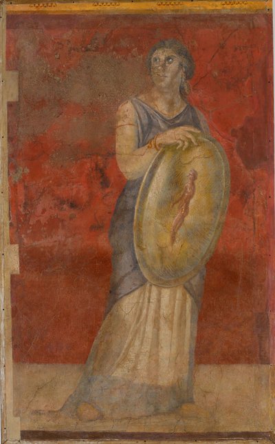 拿着盾的常设妇女，c.50-40 BC 作者 罗马共和时期