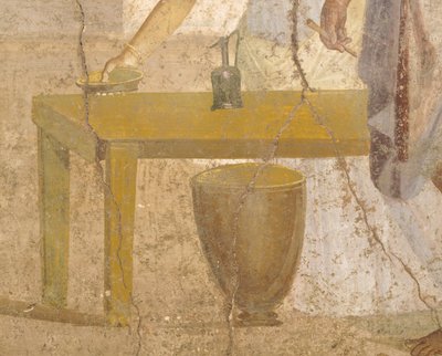 Detail of fresco depicting sacrificial meal, House of Gilded Cupids, Pompeii , Campania, Roman Civilization   1470505   zh       chinese Successfully Translated  Original: Louis XIV visiting the Gobelins Factory Translat: Louis XIV visiting the Gobelins Fa 作者 罗马罗马