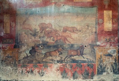 描绘狩猎场景的壁画，公元前 2 世纪至公元 1 世纪（壁画） 作者 Roman Roman
