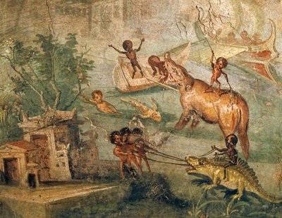 尼罗河景观与俾格米人，来自庞贝医师之家 作者 Roman Roman