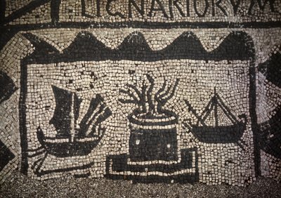 罗马商船和灯塔，古奥斯蒂亚 (Ostia)，Piazza delle Corporazioni。 作者 罗马罗马