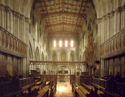 Romanesque art: internal view of the church of Saint David built between the 6th and 12th centuries. Saint david