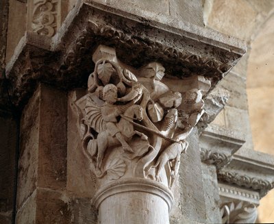 St Eustace hunting (carved capital) 作者 罗马式