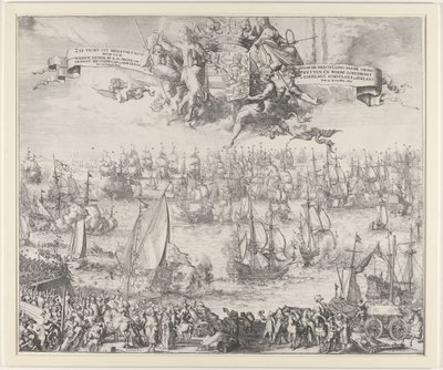 威廉三世的英国之旅，1688 年
S.K.H. 威尔赫姆-亨里克（Wilhem Henrik）撰写的《Sea Trip uyt Hellevoet Sluys by G. Ga.Prince of Orangie Erfstadh.Cap. and Adm. Gen. of De vereenigde staet / For the restoration of the constitutions, and waere Godsdienst in Engelant Sch 作者 Romeyn de Hooghe（归属于工作室）