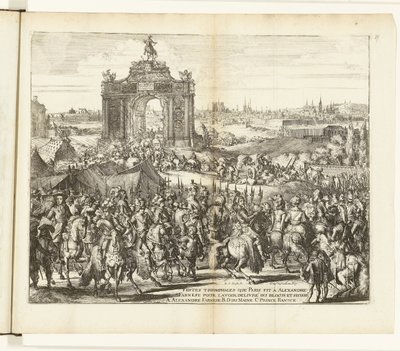 Feestelijke intocht van Farnese na het ontzet van Parijs, 1590
Festes triomphales que Paris fait à Alexandre Farnese pour l
