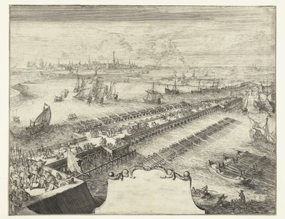 斯海尔德河上的帕尔马船桥，1585 年 Guerres de Flandres（法兰德斯战争）（系列标题） 作者 唐璜德莱德斯玛