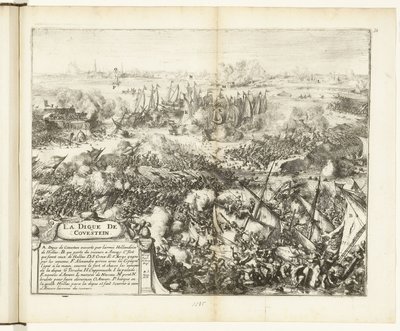 考温斯坦堤坝战役，1585 年
La digue de Covestein（物品上的标题）
佛兰德斯战争（系列标题） 作者 唐璜德莱德斯玛