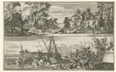 两幅描绘法国暴行的作品，1672 年 作者 罗曼·德·豪格