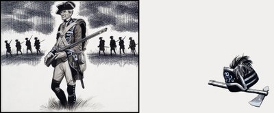 美国革命战争时期的英国士兵（纸上水粉画） 作者 罗恩·恩布尔顿