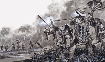 受到查万特印第安人的攻击 作者 罗恩·恩布尔顿